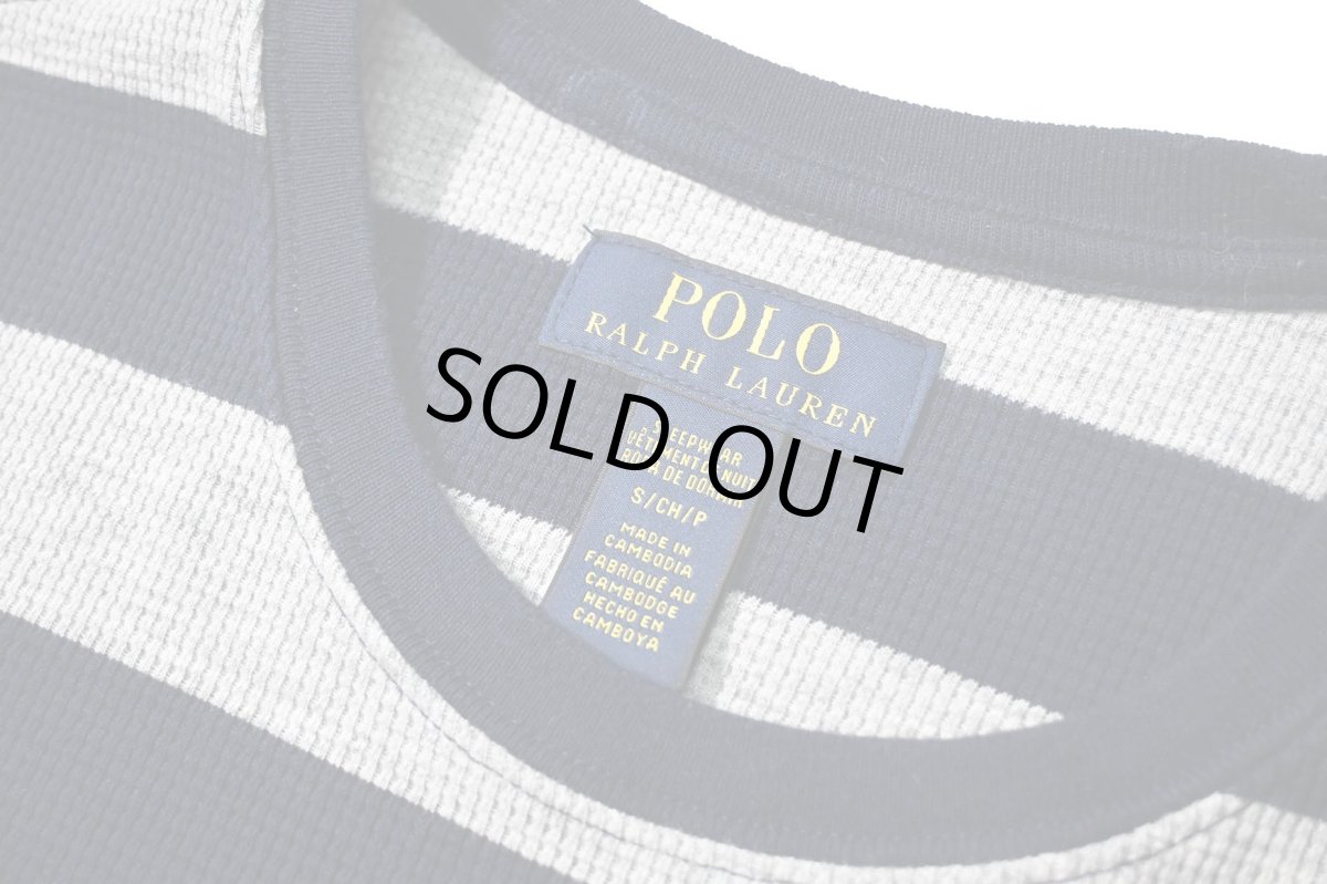 画像4: Used Polo Ralph Lauren L/S Border Thermal Grey/Navy (4)