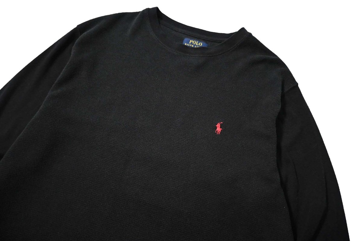画像2: Used Polo Ralph Lauren L/S Thermal Black (2)