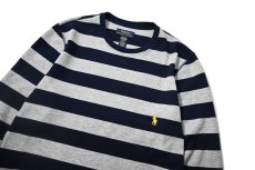 画像2: Used Polo Ralph Lauren L/S Border Thermal Grey/Navy (2)