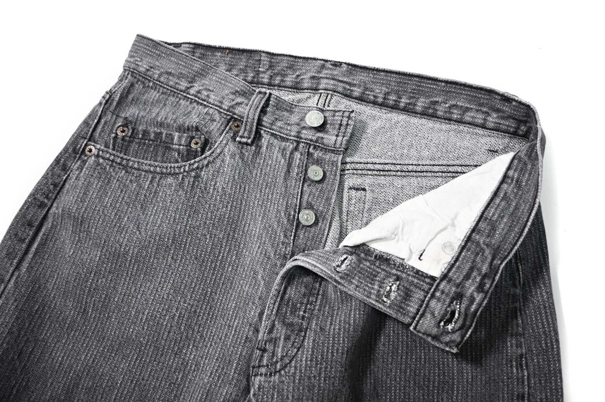 画像6: 86' Used Levi's 501 Denim Pants Stripe Black made in USA (6)