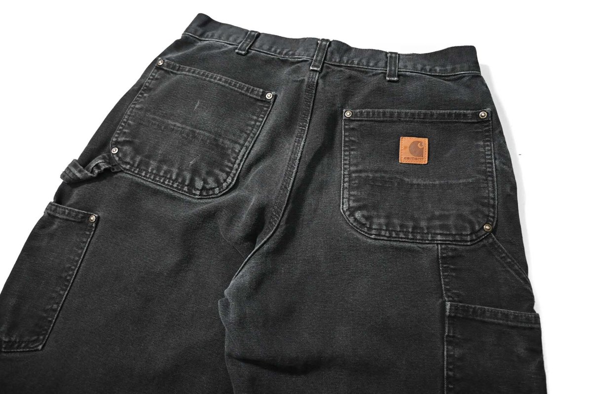 画像5: 19' Used Carhartt Duck Double Knee Carpenter Pants Black カーハート (5)