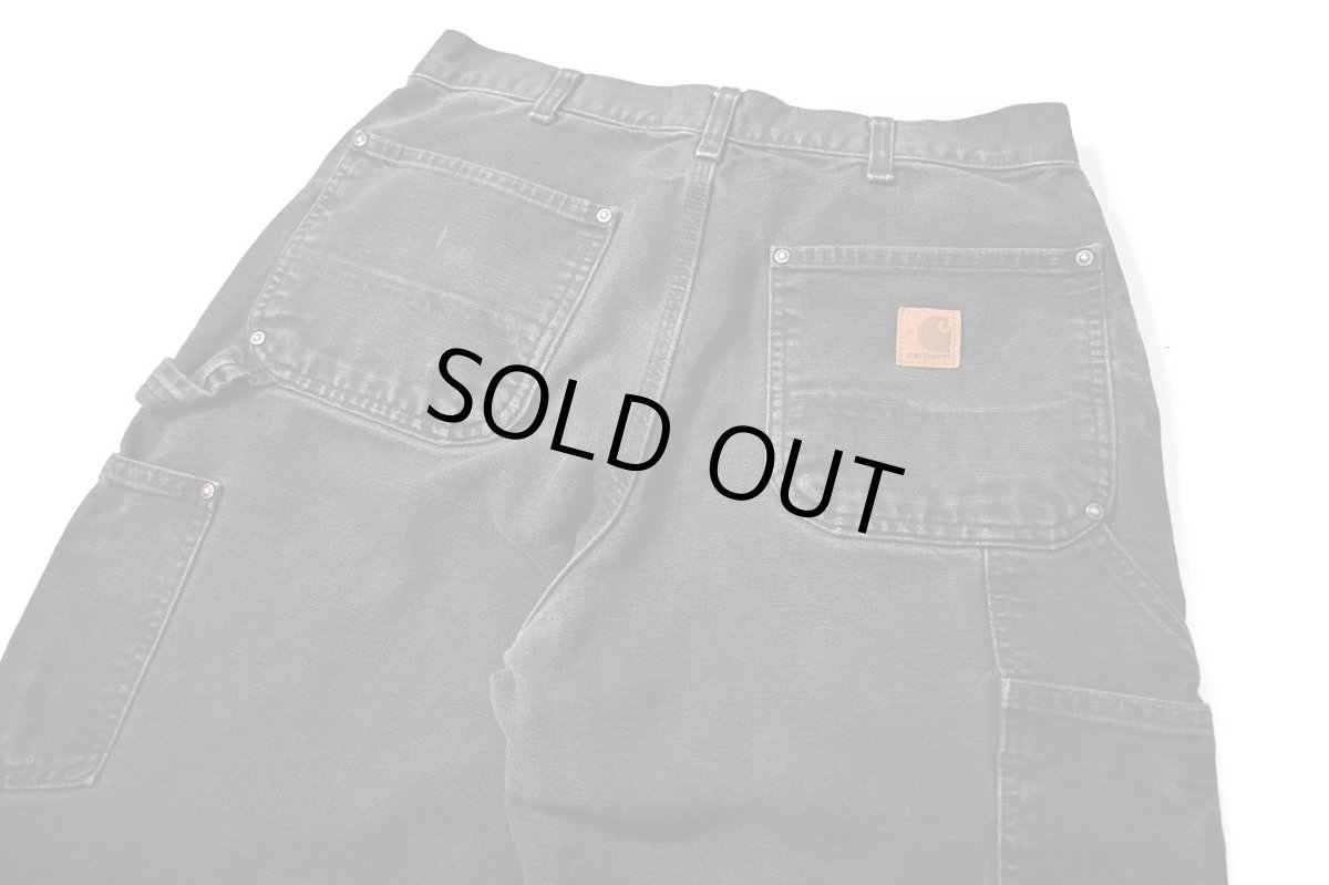 画像5: 19' Used Carhartt Duck Double Knee Carpenter Pants Black カーハート (5)