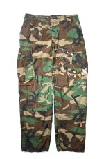 画像1: 85' Used Us Military Painted Ripstop Combat Trouser Woodland Camo (1)