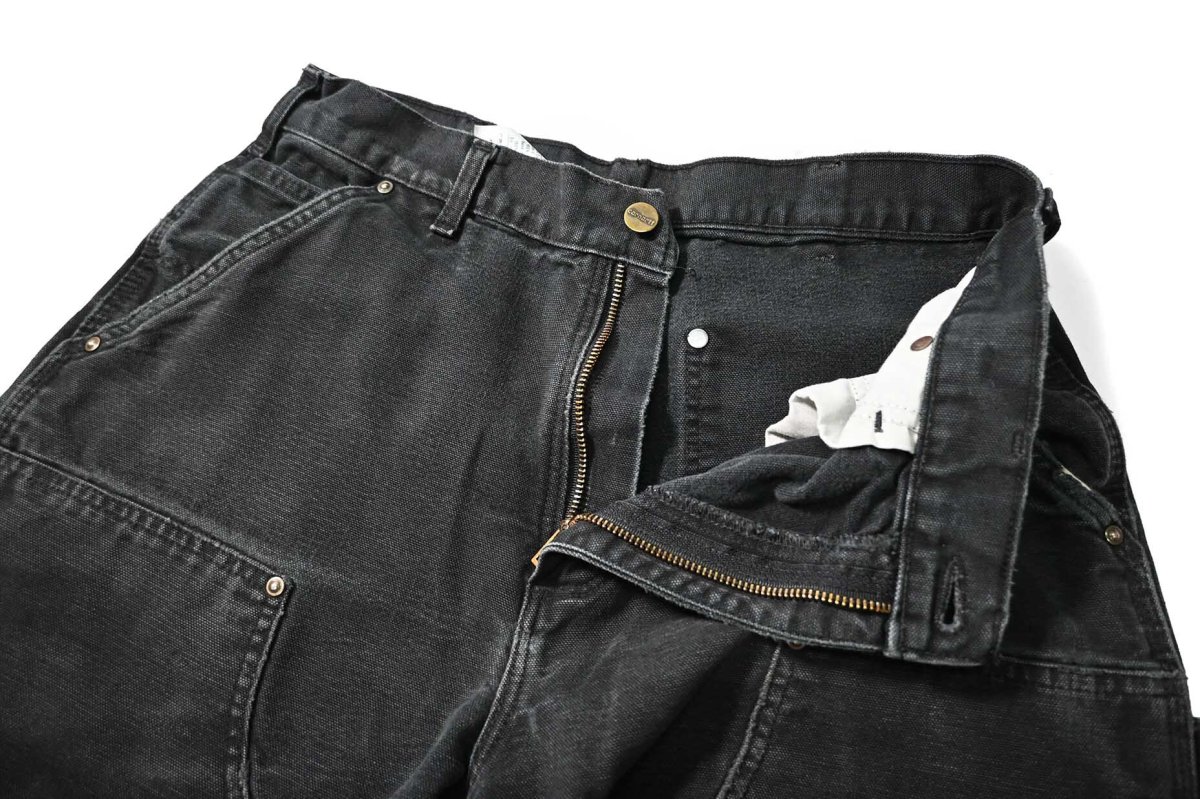 画像6: 19' Used Carhartt Duck Double Knee Carpenter Pants Black カーハート (6)