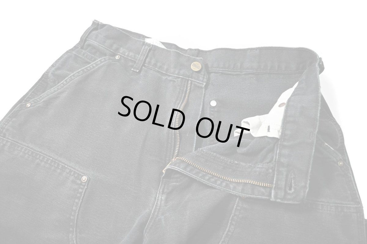 画像6: 19' Used Carhartt Duck Double Knee Carpenter Pants Black カーハート (6)