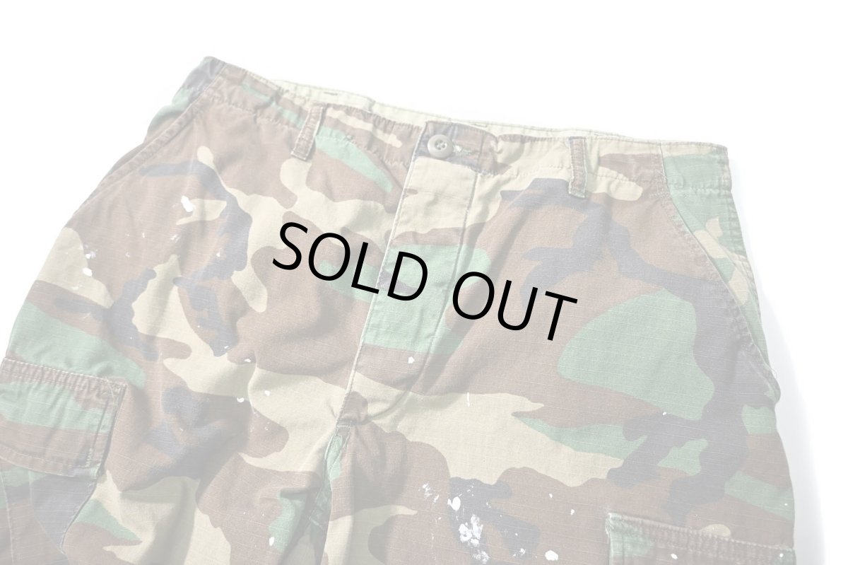 画像2: 85' Used Us Military Painted Ripstop Combat Trouser Woodland Camo (2)