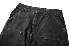 画像2: 19' Used Carhartt Duck Double Knee Carpenter Pants Black カーハート (2)