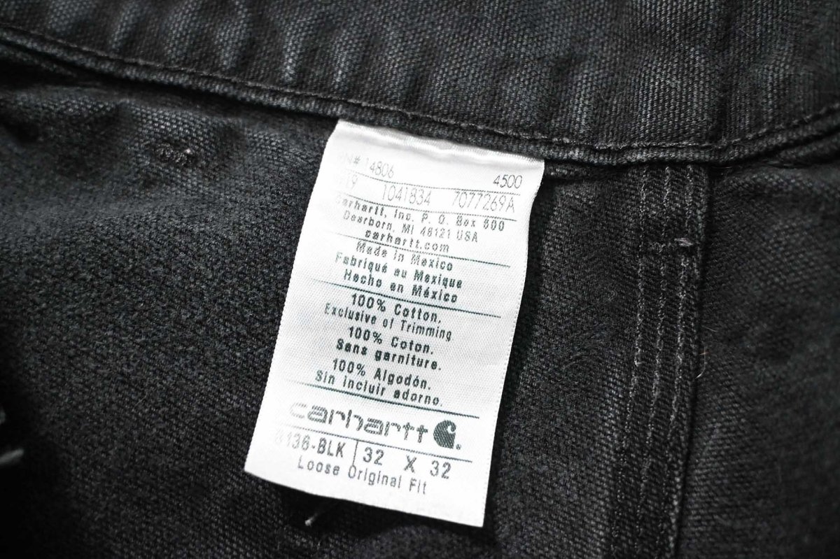 画像7: 19' Used Carhartt Duck Double Knee Carpenter Pants Black カーハート (7)