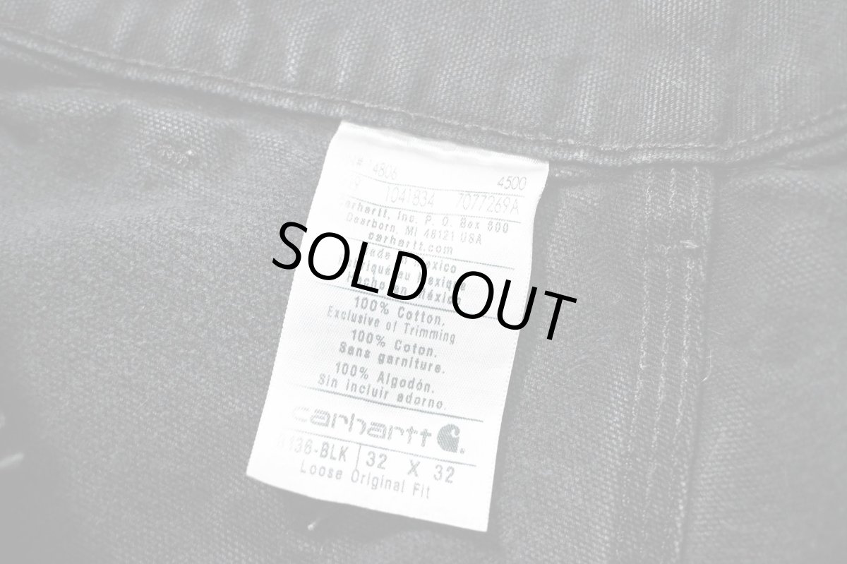 画像7: 19' Used Carhartt Duck Double Knee Carpenter Pants Black カーハート (7)