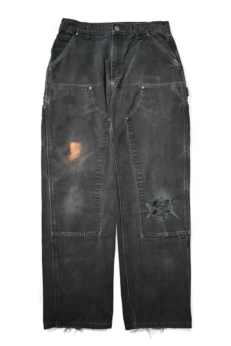 画像1: 19' Used Carhartt Duck Double Knee Carpenter Pants Black カーハート (1)