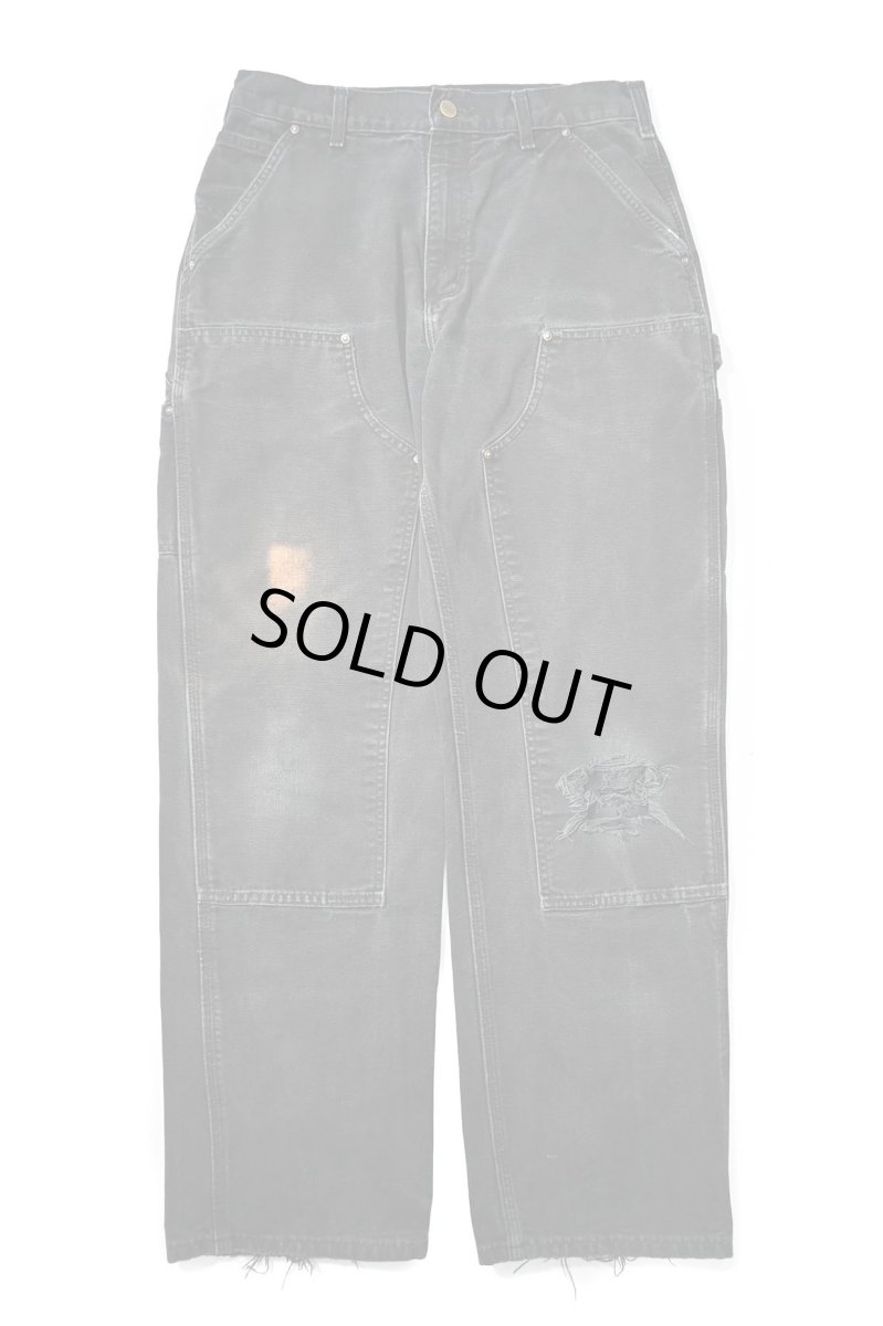 画像1: 19' Used Carhartt Duck Double Knee Carpenter Pants Black カーハート (1)