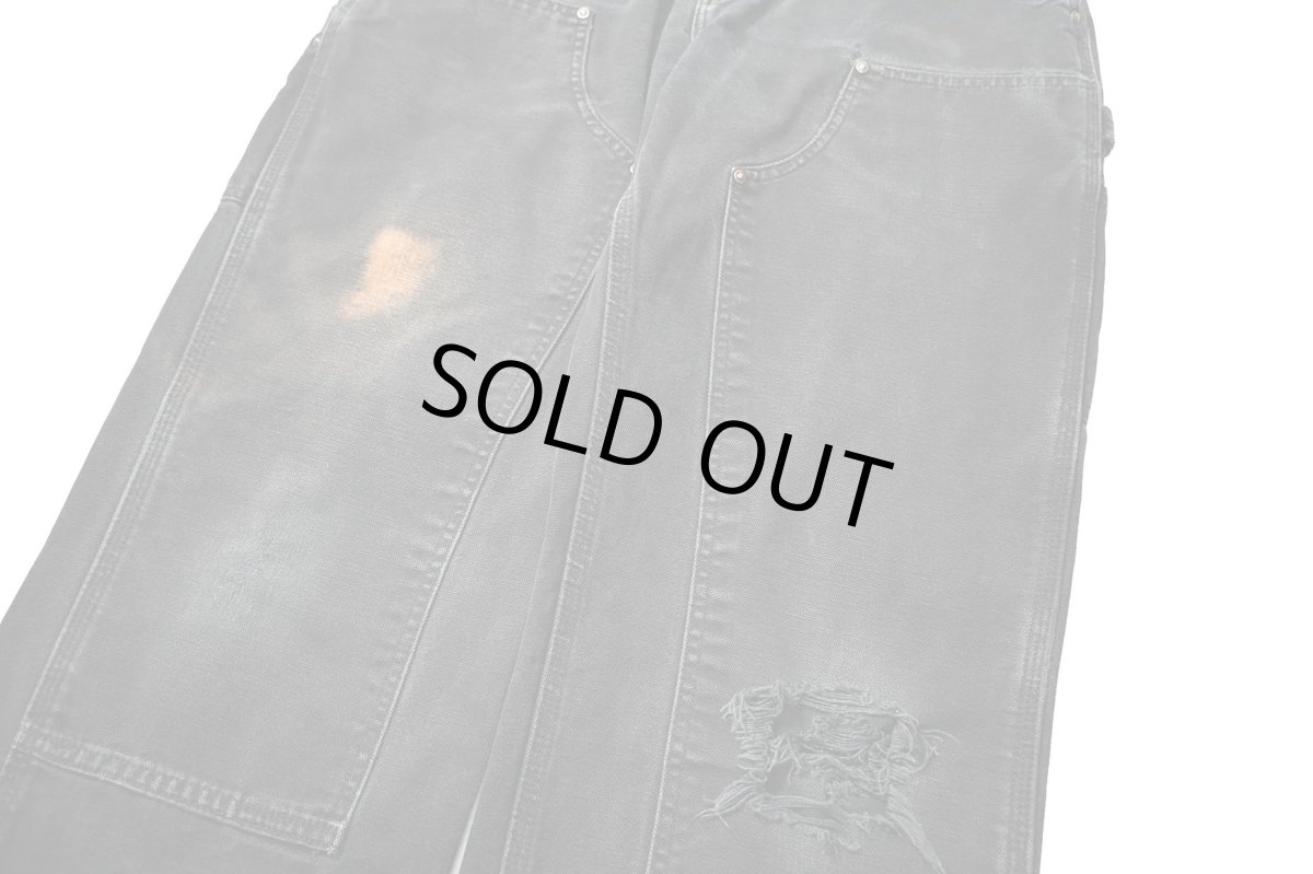 画像4: 19' Used Carhartt Duck Double Knee Carpenter Pants Black カーハート (4)