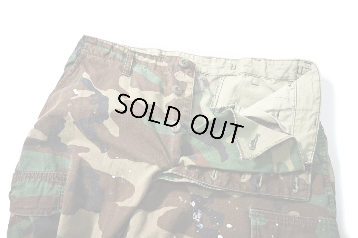 画像6: 85' Used Us Military Painted Ripstop Combat Trouser Woodland Camo (6)