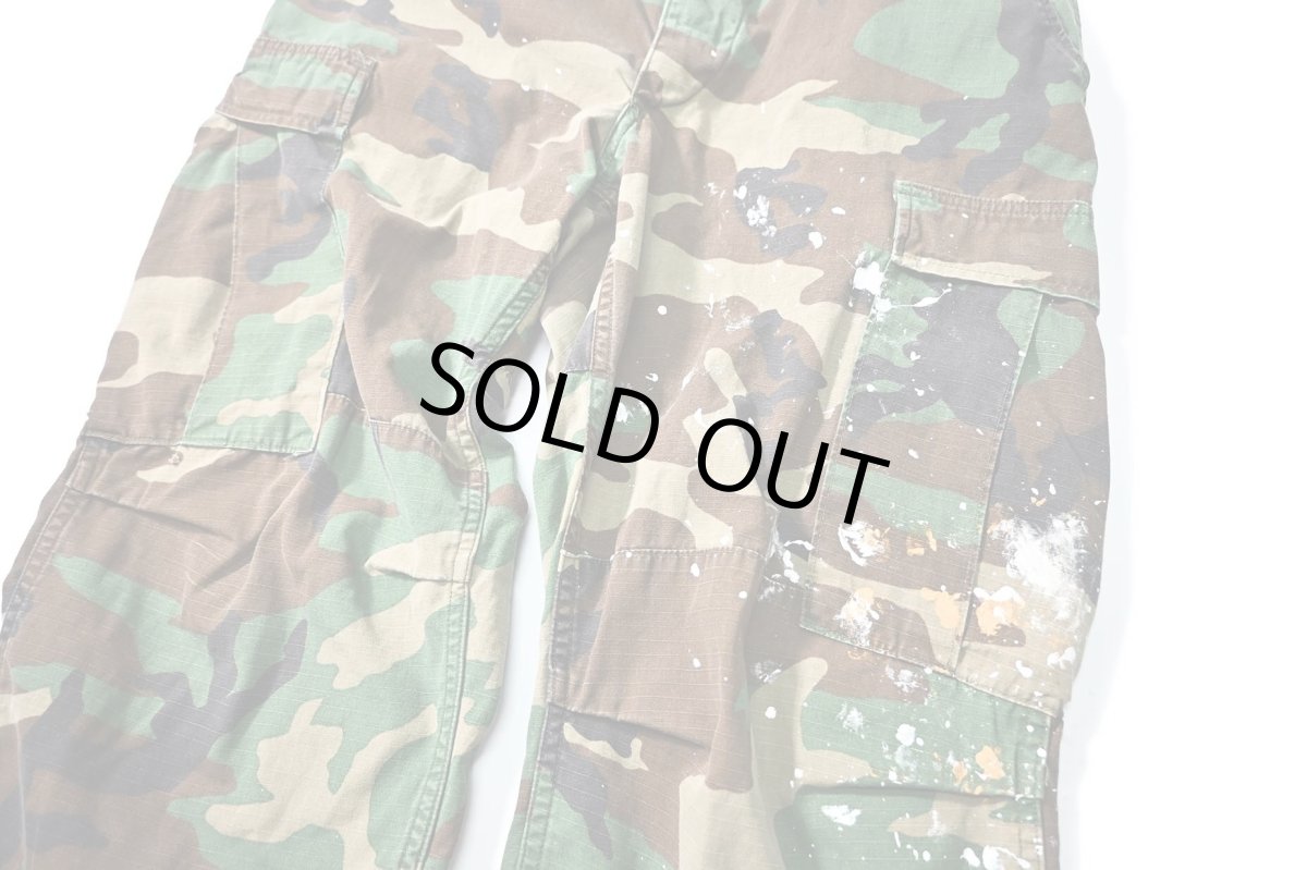 画像4: 85' Used Us Military Painted Ripstop Combat Trouser Woodland Camo (4)