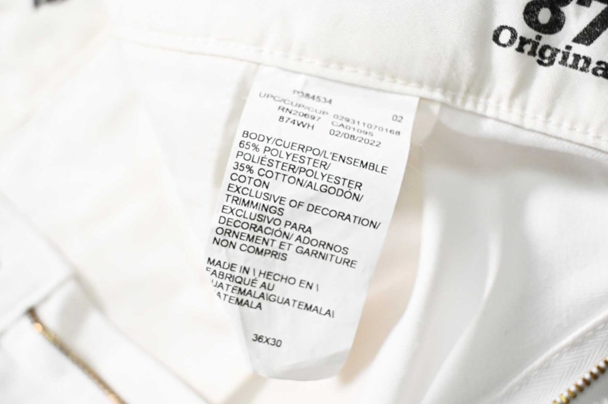 画像7: Used Dickies 874 Painted Work Pants White (7)