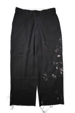 画像1: Used Dickies 85283 Double Knee Painted Work Pants Black (1)