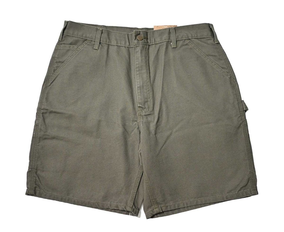画像1: 14' Deadstock Carhartt Duck Work Shorts Moss (1)