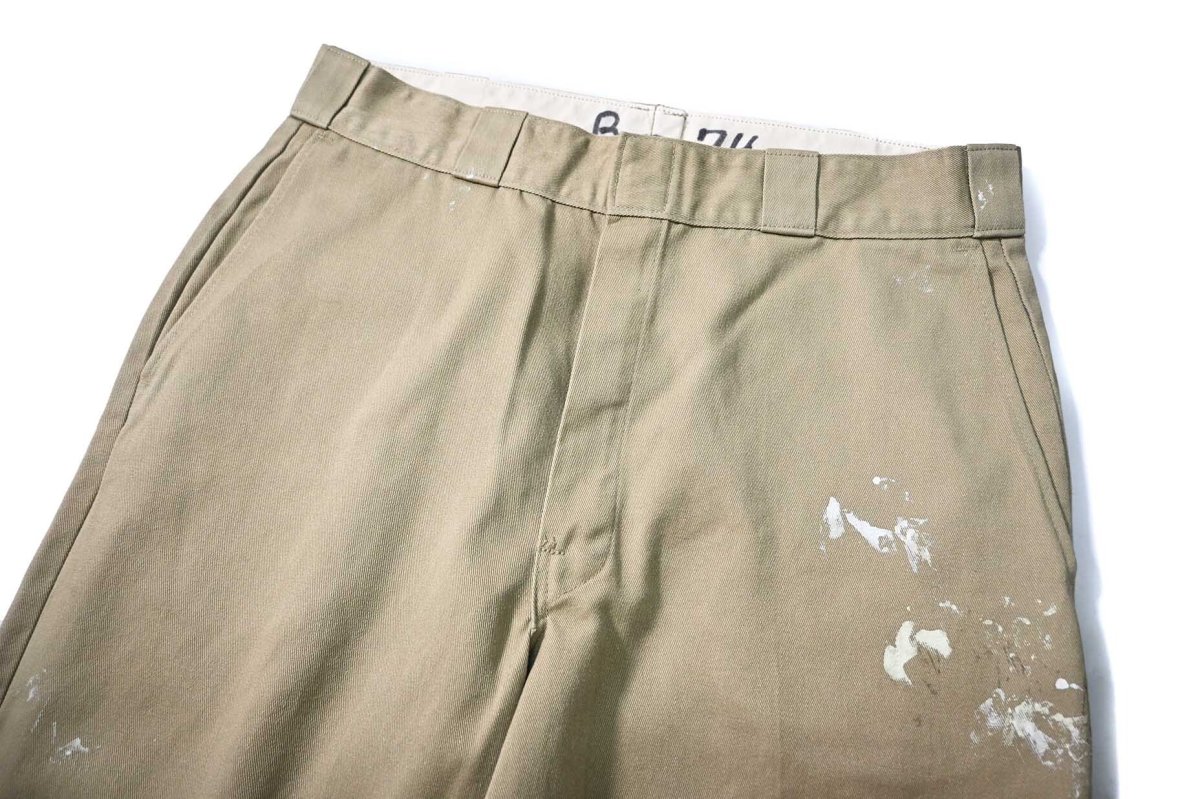 画像2: 90s Used Dickies 874 Painted Work Pants Khaki made in USA (2)
