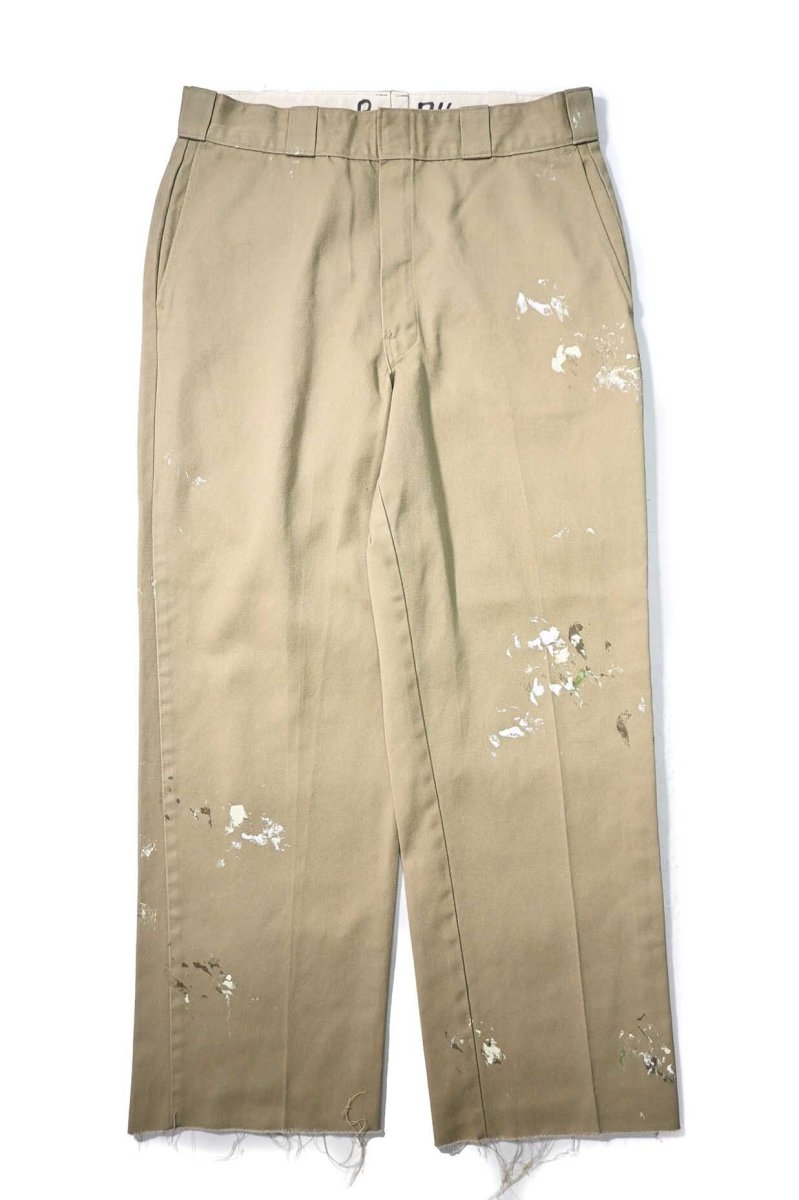 画像1: 90s Used Dickies 874 Painted Work Pants Khaki made in USA (1)