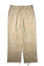 画像1: 90s Used Dickies 874 Painted Work Pants Khaki made in USA (1)