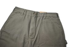画像2: 14' Deadstock Carhartt Duck Work Shorts Moss (2)