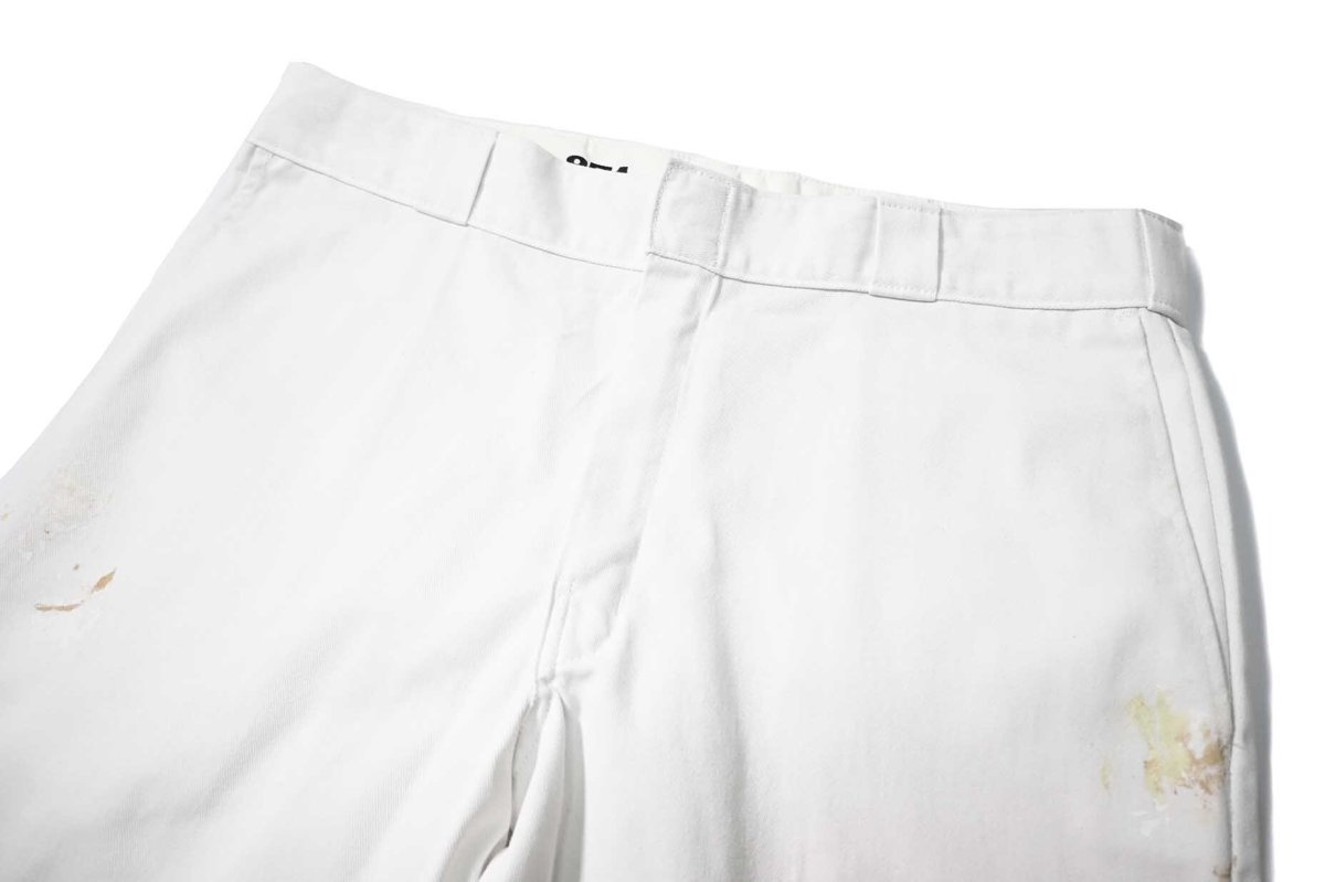 画像2: Used Dickies 874 Painted Work Pants White (2)