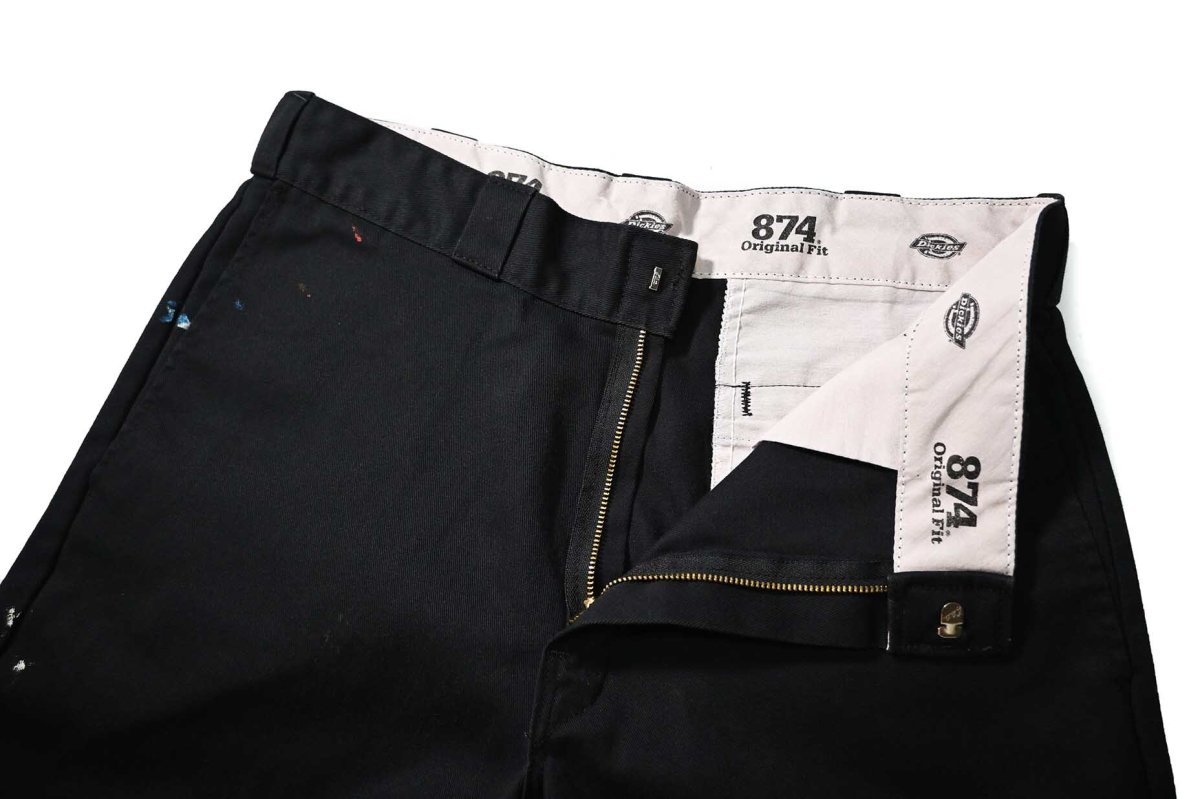 画像6: Used Dickies 874 Painted Work Pants Black (6)