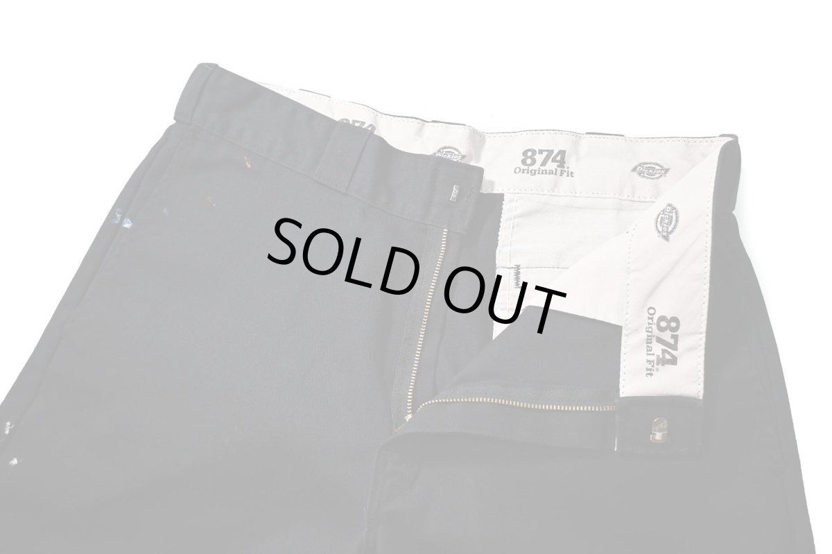画像6: Used Dickies 874 Painted Work Pants Black (6)