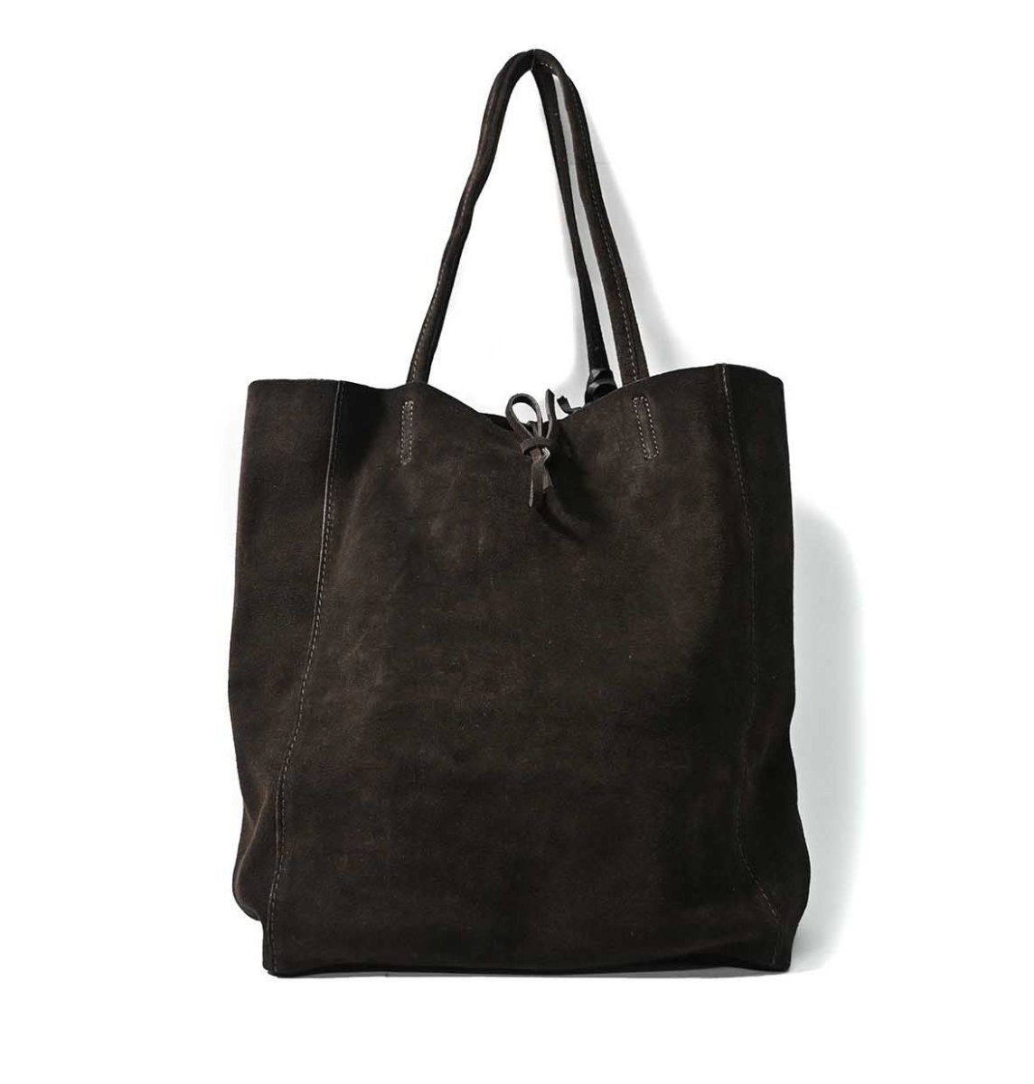 画像1: MARLON FIRENZE Calf Leather Shopper Bag Cioccolato Suede (1)