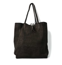画像1: MARLON FIRENZE Calf Leather Shopper Bag Cioccolato Suede (1)