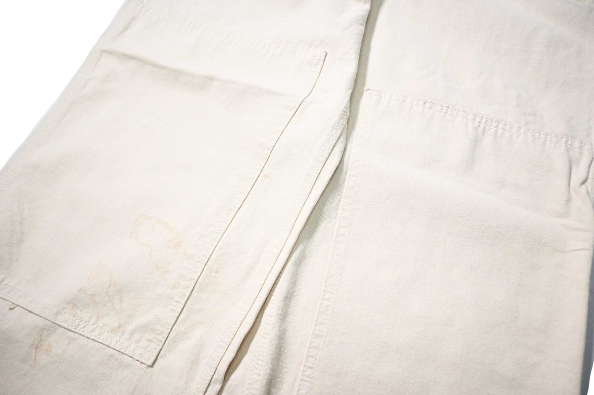 画像5: 02' Deadstock Carhartt Double Knee Washed Drill Bib Overall Natural made in USA (5)