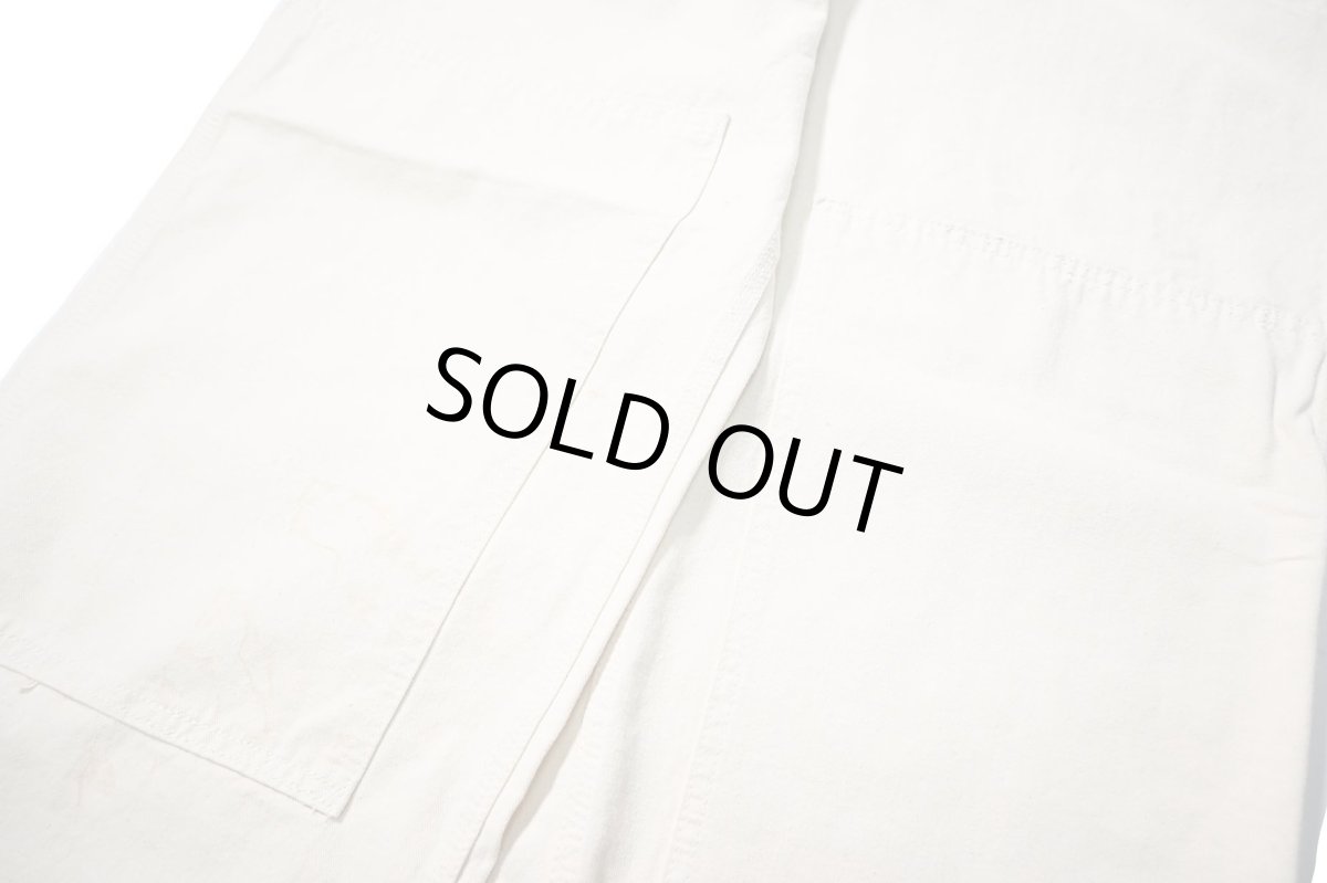 画像5: 02' Deadstock Carhartt Double Knee Washed Drill Bib Overall Natural made in USA (5)