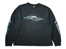 画像1: 00s Used Harley-Davidson L/S Print Tee made in USA (1)
