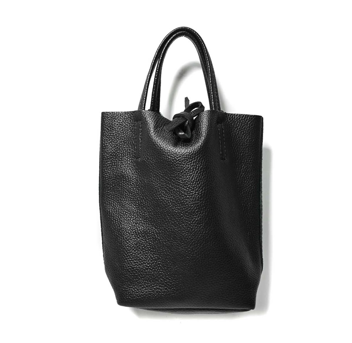 画像1: MARLON FIRENZE Calf Leather Mini Shopper Bag Nero (1)