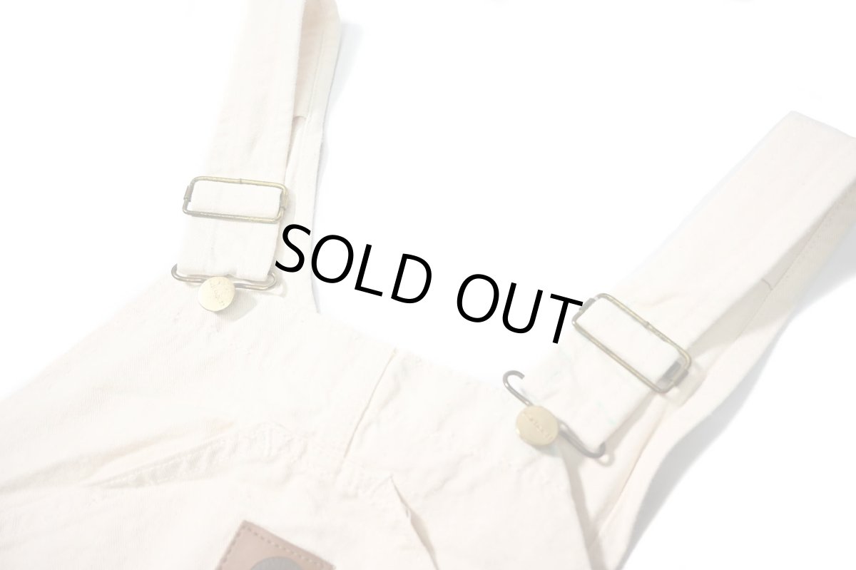 画像3: 02' Deadstock Carhartt Double Knee Washed Drill Bib Overall Natural made in USA (3)