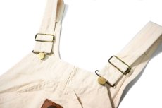 画像3: 02' Deadstock Carhartt Double Knee Washed Drill Bib Overall Natural made in USA (3)