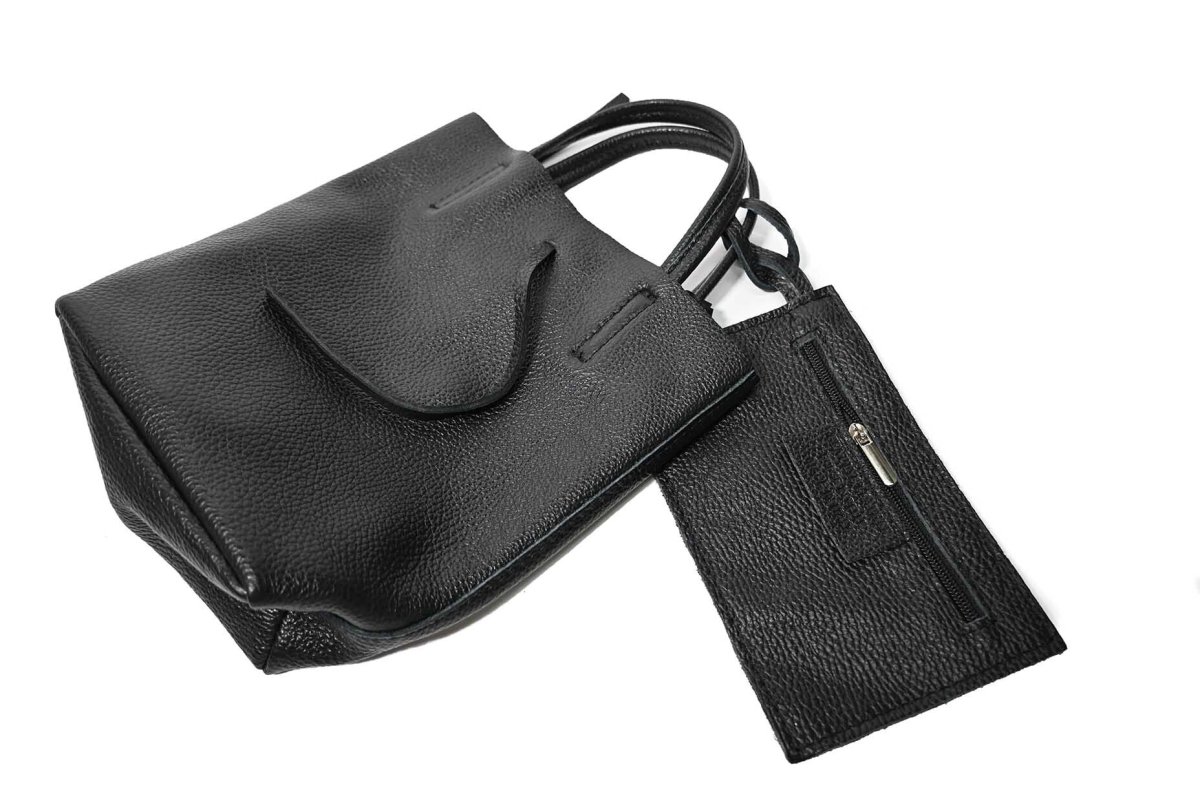 画像2: MARLON FIRENZE Calf Leather Mini Shopper Bag Nero (2)
