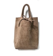 画像1: MARLON FIRENZE Calf Leather Mini Shopper Bag Taupe Suede (1)