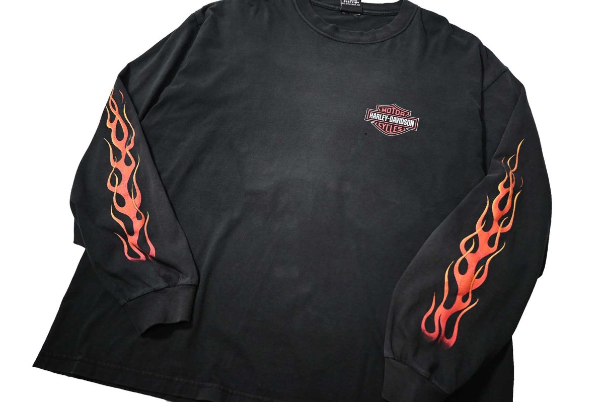 画像2: 00s Used Harley-Davidson L/S Print Tee (2)
