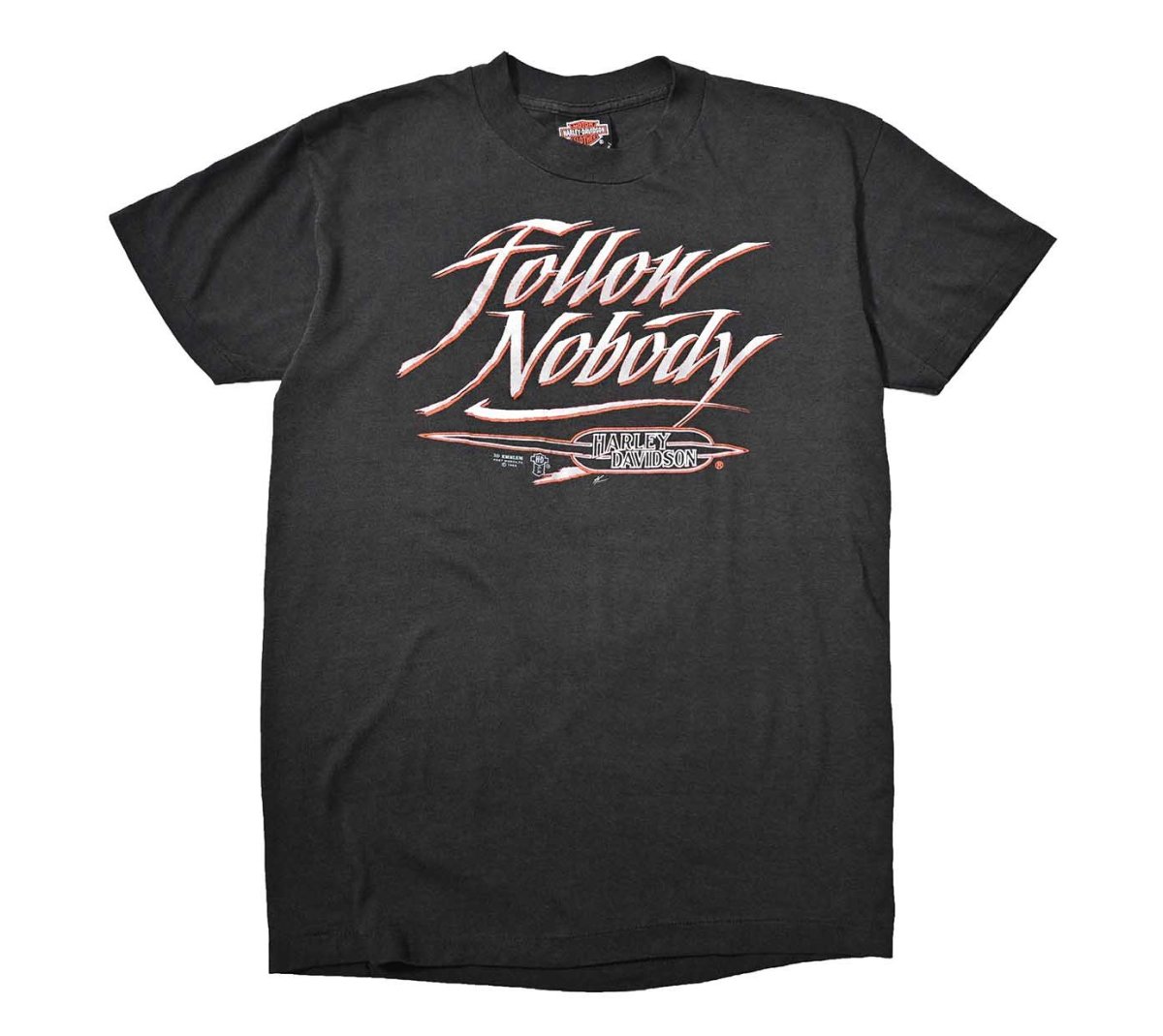画像1: 80-90s Used Harley-Davidson Print Tee (1)