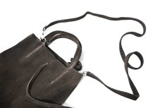 画像3: MARLON FIRENZE Calf Leather Mini Shopper Bag Cioccolato Suede (3)