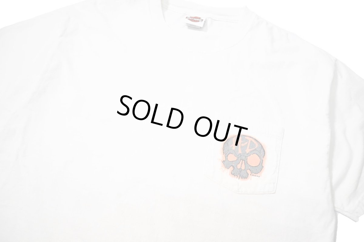 画像2: Used Harley-Davidson Print Pocket Tee (2)