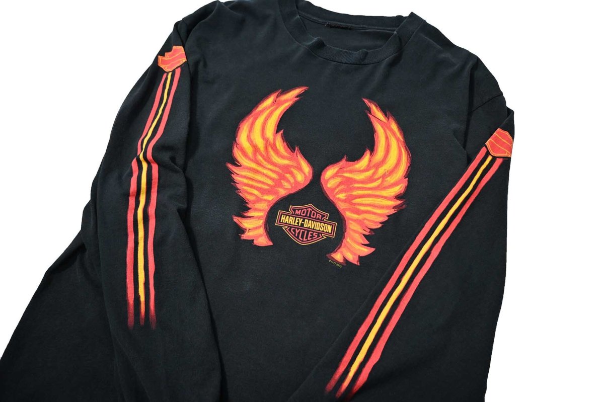 画像2: 00s Used Harley-Davidson L/S Print Tee (2)