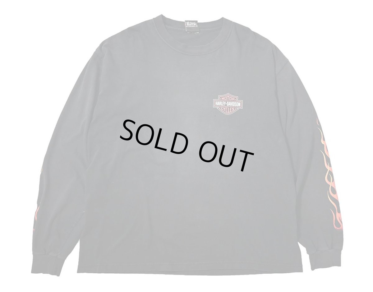 画像1: 00s Used Harley-Davidson L/S Print Tee (1)