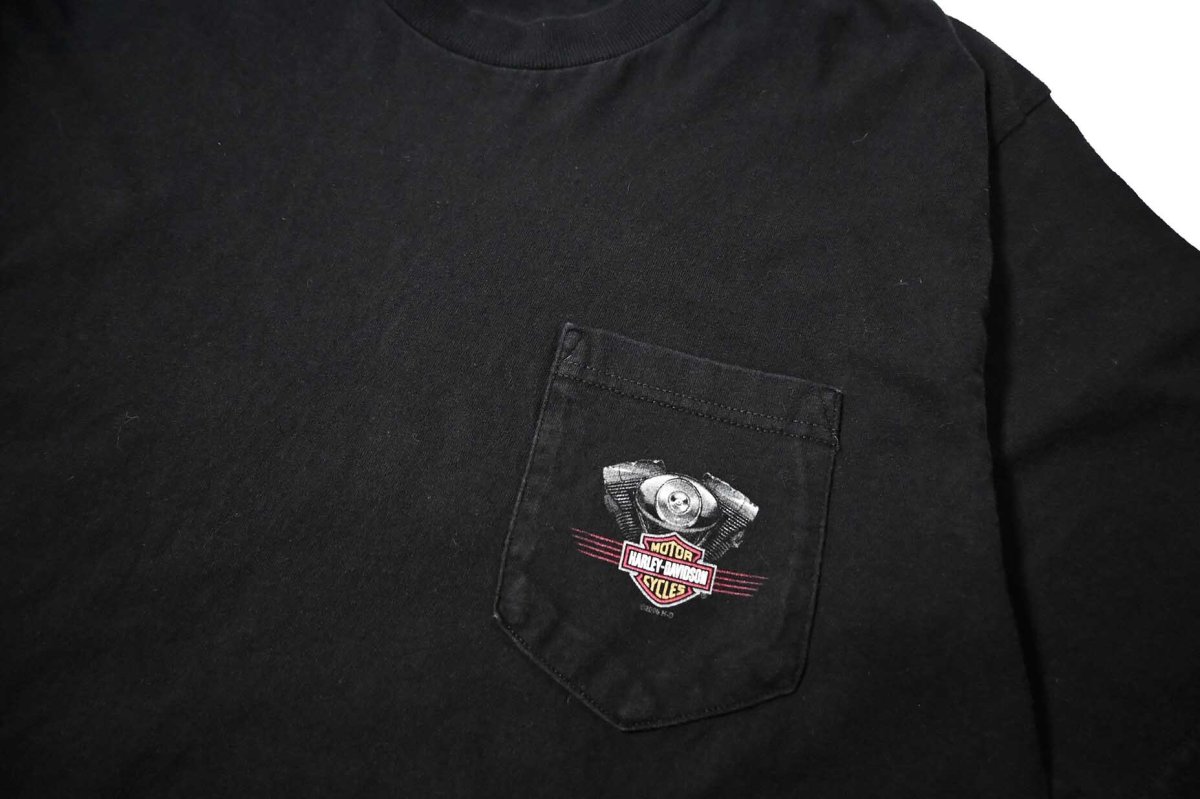 画像2: 00s Harley-Davidson Print Pocket Tee (2)