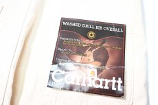 画像7: 02' Deadstock Carhartt Double Knee Washed Drill Bib Overall Natural made in USA (7)