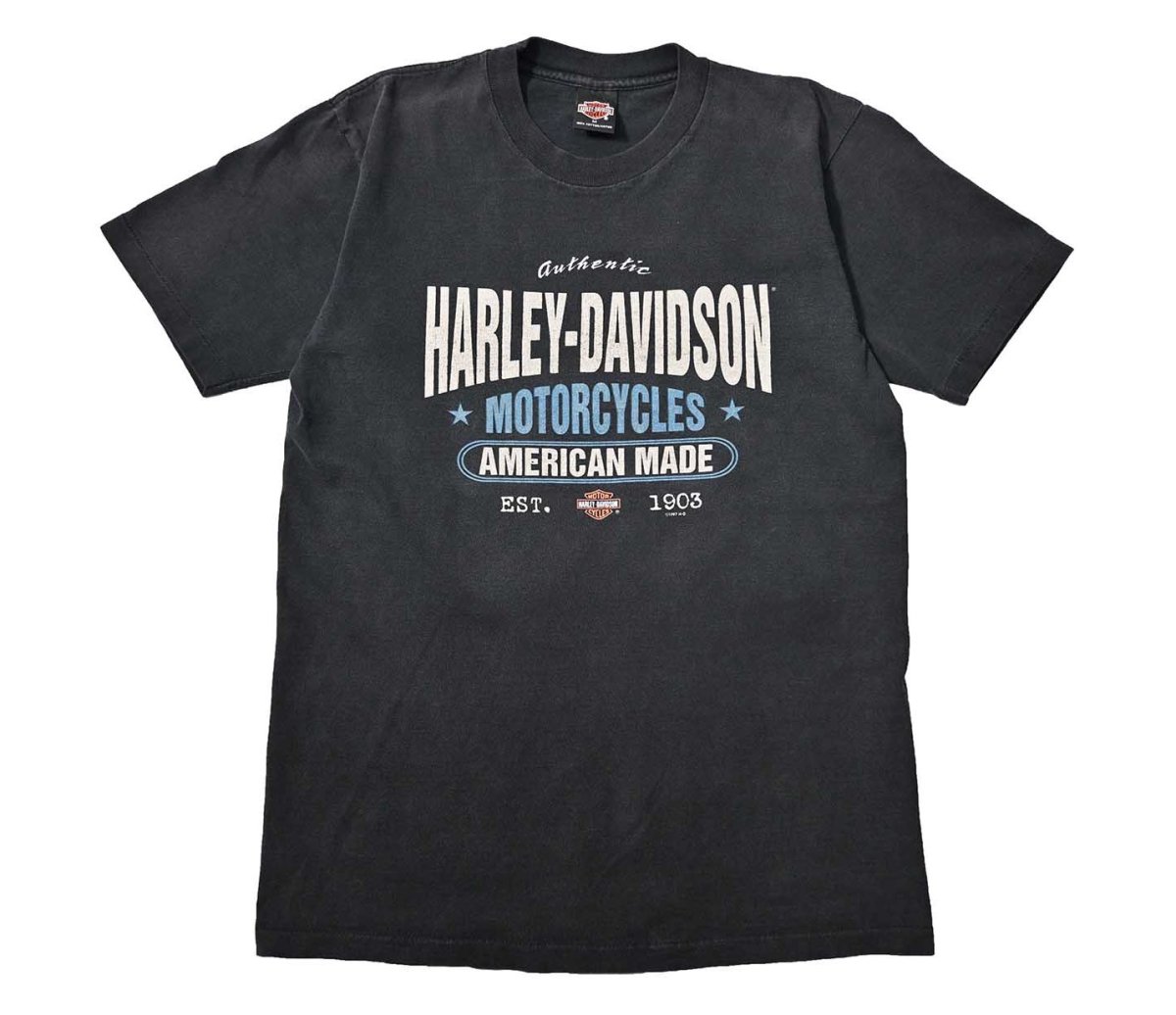 画像1: 90s Used Harley-Davidson Print Tee made in USA (1)