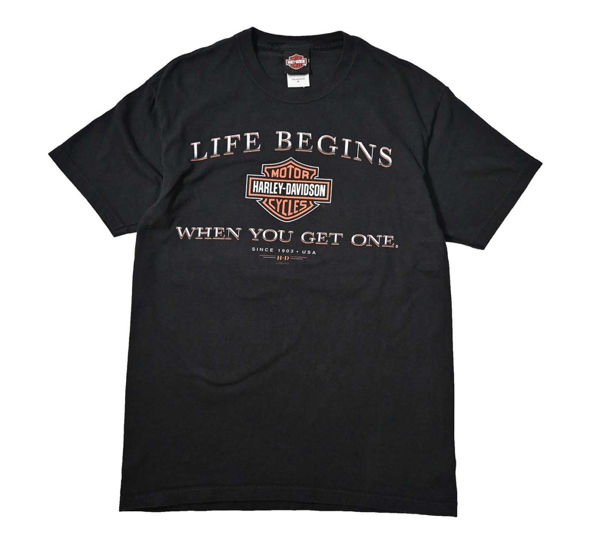 画像1: 00s Used Harley-Davidson Print Tee made in USA (1)