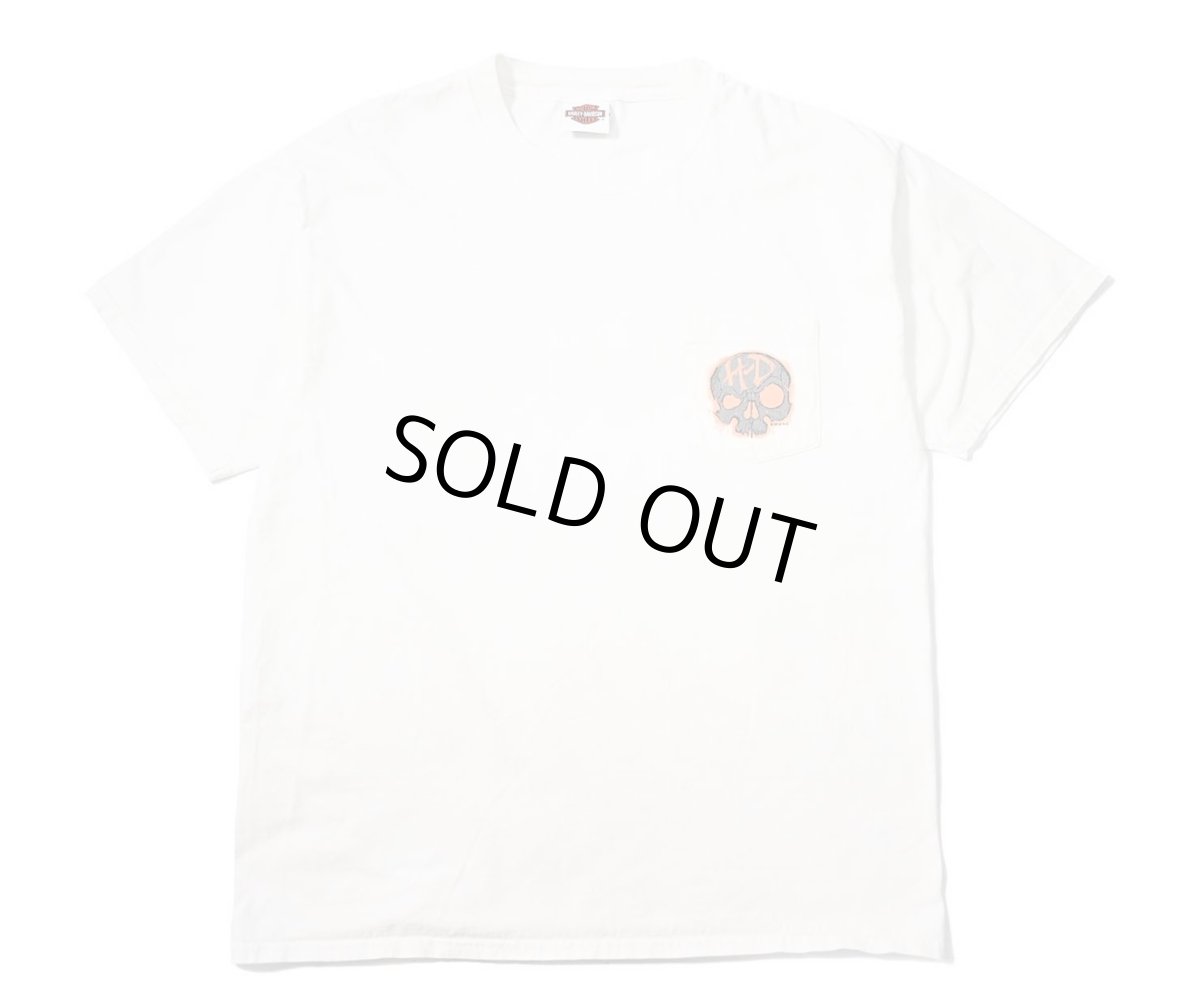 画像1: Used Harley-Davidson Print Pocket Tee (1)
