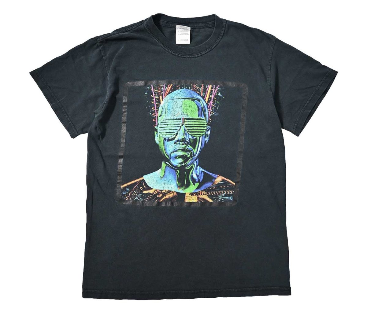 画像1: 00s Used Kanye West Print Tee (1)